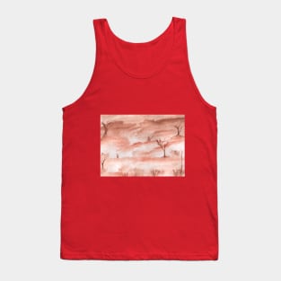 Watercolor landscape, nature. Art decoration, sketch. Illustration hand drawn modern Tank Top